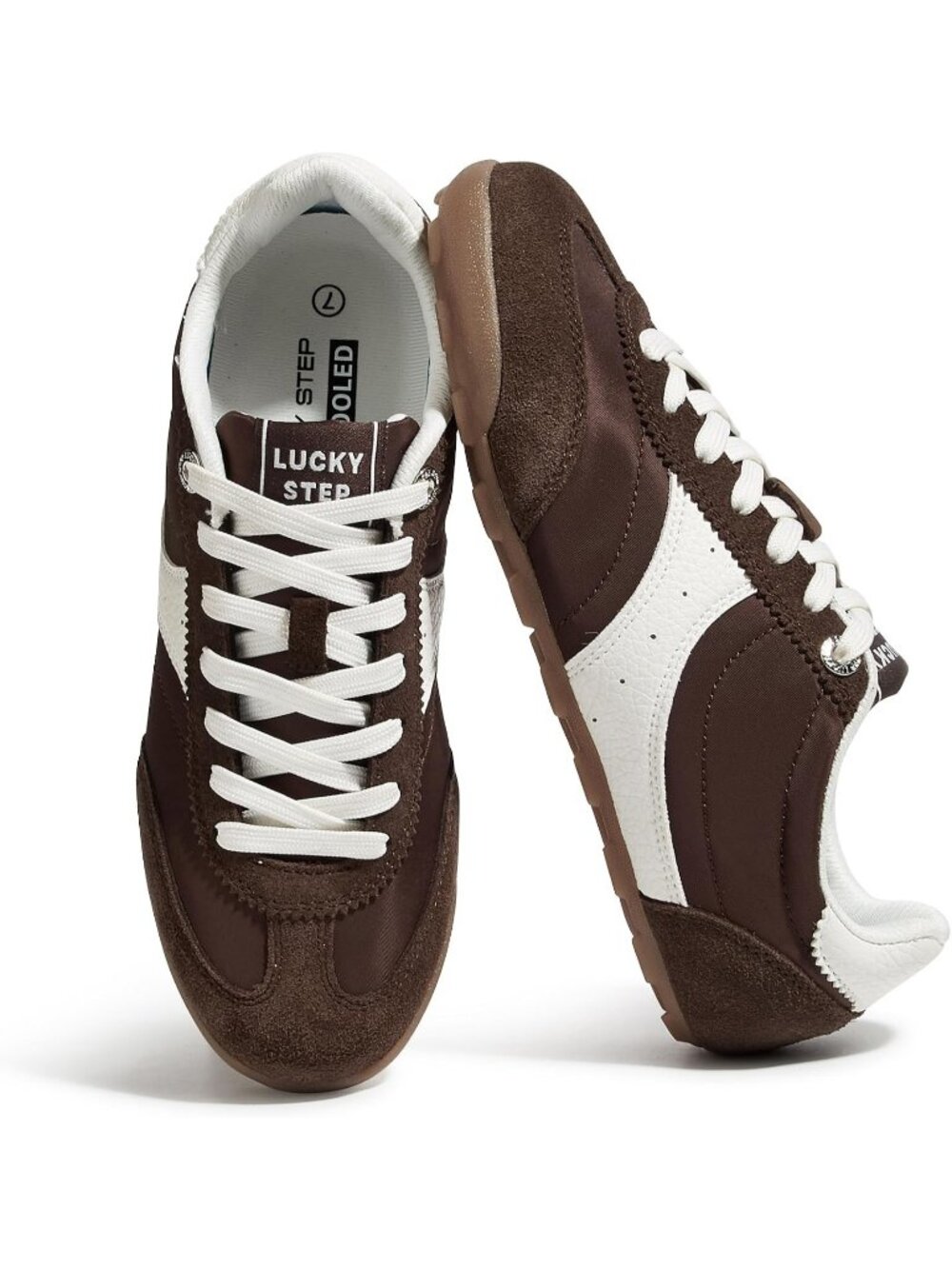 Women's Brown Retro Fashion Lightweight Non Slip Thin Sole Comfortable Sneakers